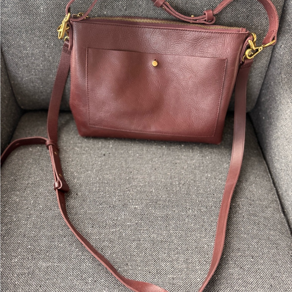Madewell Burgundy Leather Crossbody Bag